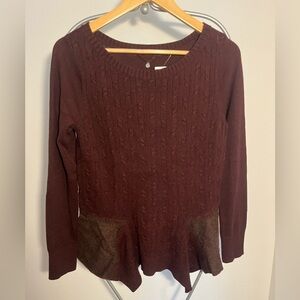 Anthropologie Audrey Peplum Sweater
